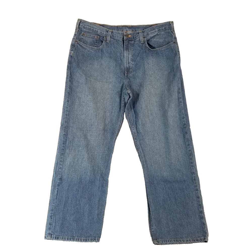 Perry Ellis jeans men's 40 x 30 relaxed fit straight blue denim pants retro